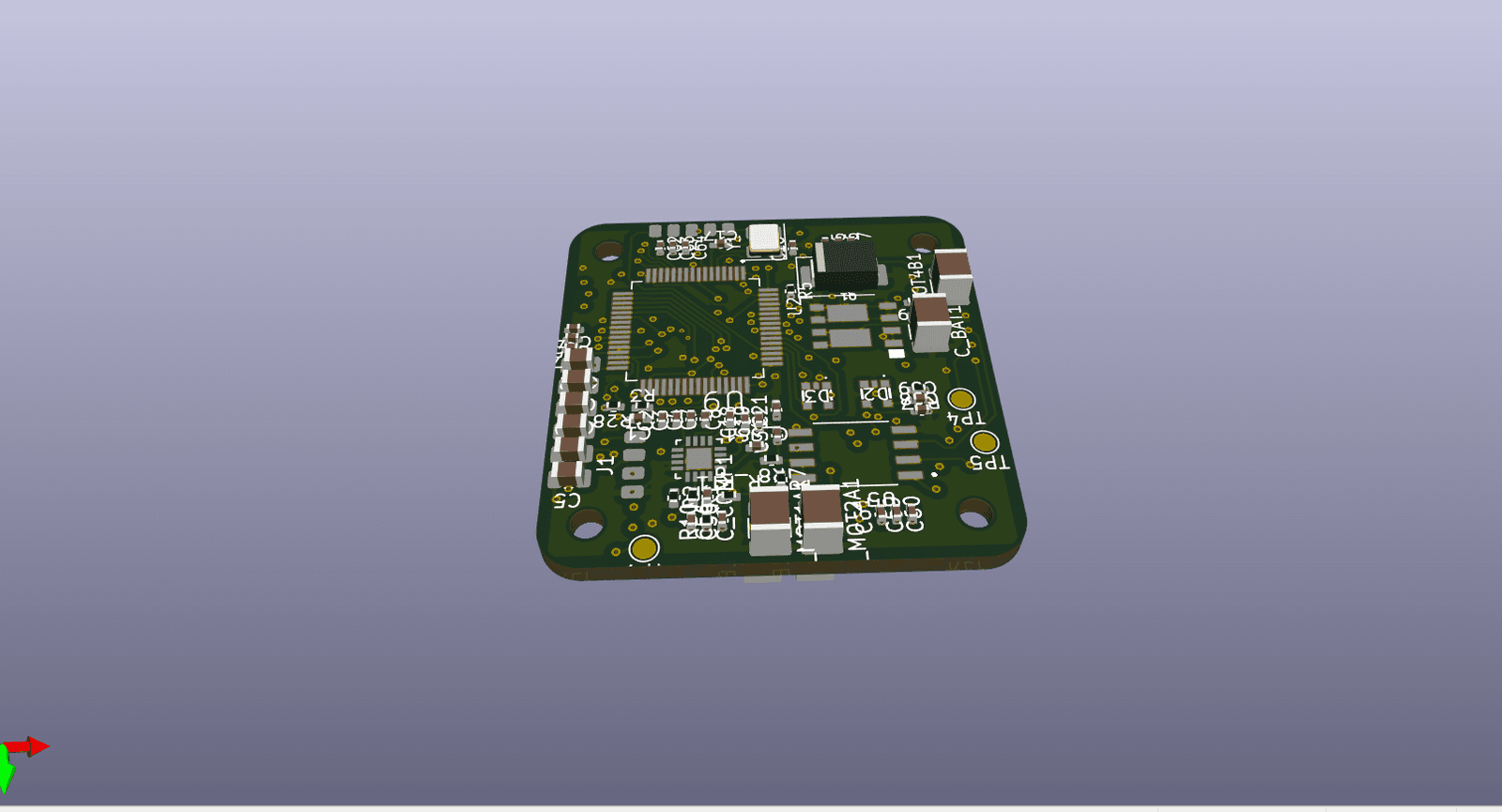 Drone flight controller - MCU side, dense SMT, IMU, telemetry